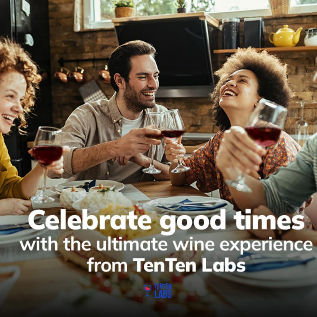 Wine Aerator Pourer and Wine Stopper (2-Pack) - Wine Saver - Wine Aerator and Re-Corker - Gift Box Included (Black)