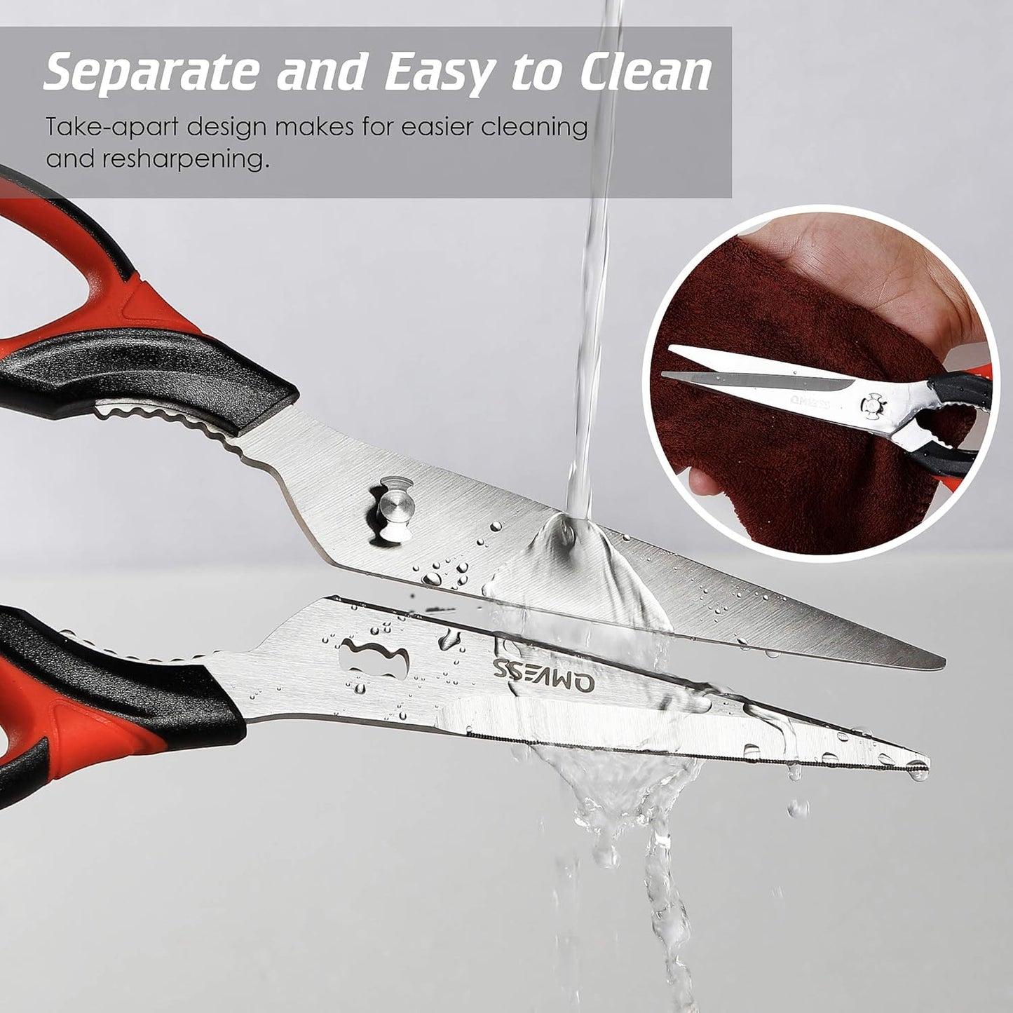 Tbrand Ultra Sharp Kitchen Shears Heavy Duty Multi Purpose Scissors Kitchen Accessories 2-Pack for Chicken,Poultry,Fish,Meat,Vegetables