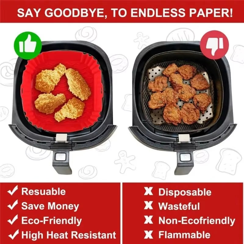 Air Fryer Accessories Silicone Tray Mat Grill Pizza Oven Baking Trays Pan Mats Chicken Basket Mat Airfryer Silicone Pots