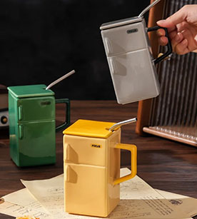 Creative Retro Refrigerator Lid Straw Ceramic Cup and more
