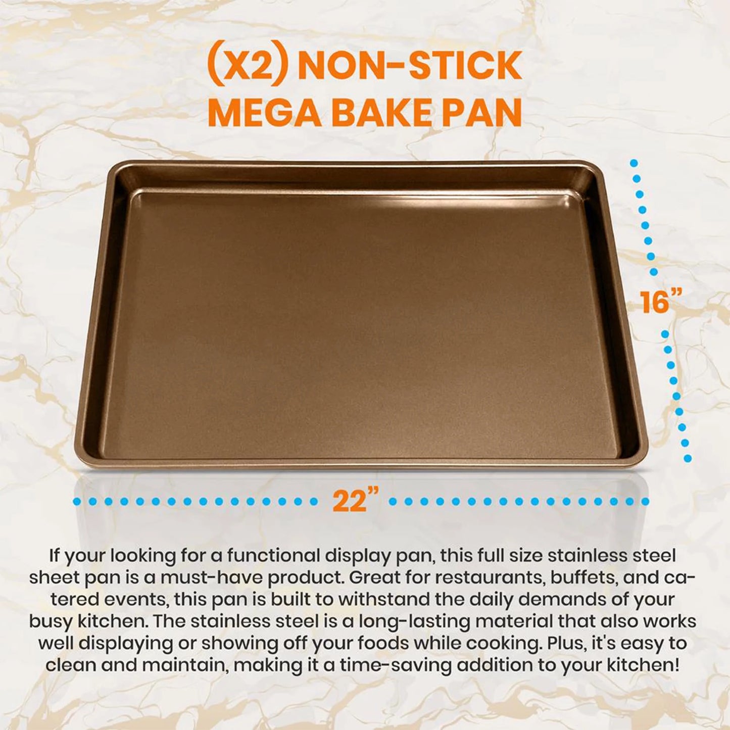 Extra Large Nonstick Rimmed Cookie and Baking Sheets, Set of 2