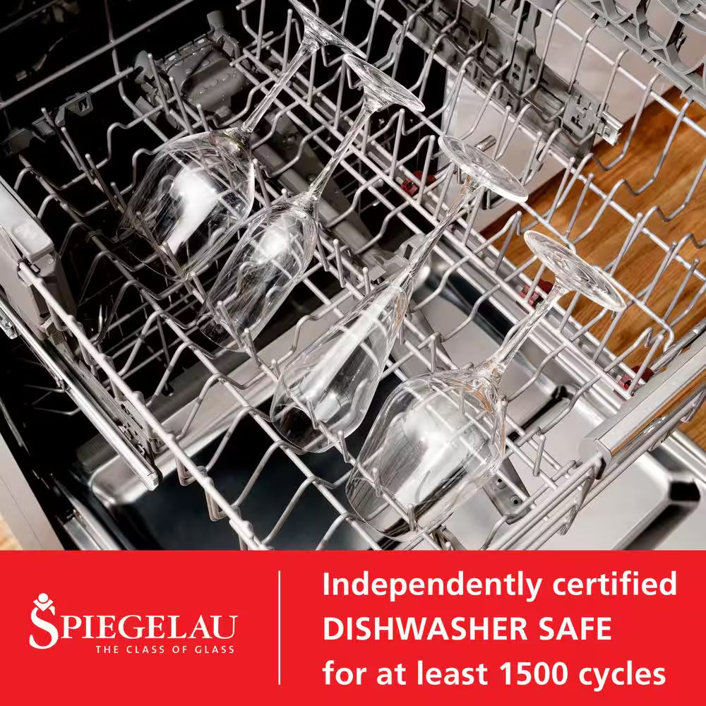 25 Oz. Burgundy Wine Glasses European-Made Lead-Free Crystal, Classic Stemmed, Dishwasher Safe, Gift Set (Set of 4)