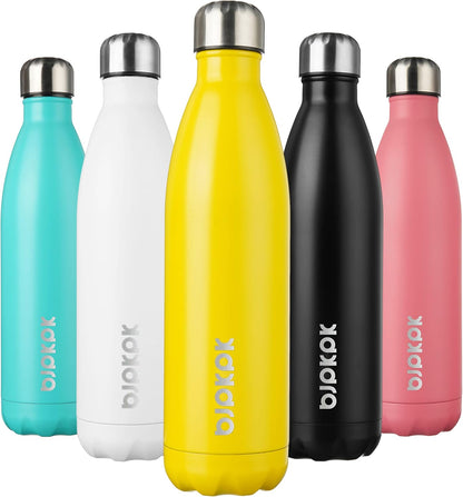 17Oz Insulated Stainless Steel Water Bottles,Sports Water Bottles Keep Cold for 24 Hours and Hot for 12 Hours,Bpa Free for Travel,Goldenrod