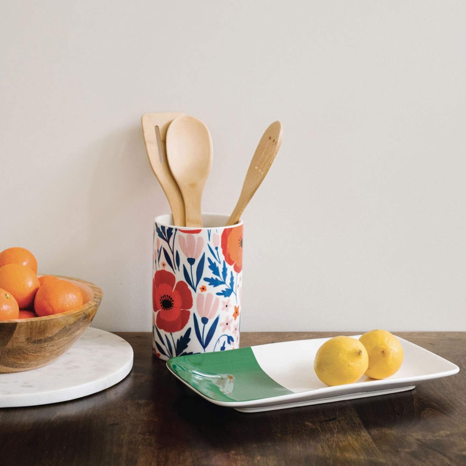 Latter-Day Home Floral Kitchen Canister - Accessories and Decorations - Canisters for Kitchen Counter - Flour and Sugar Containers, 4.25'’X 4.25’’X 6.5''