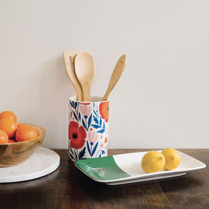 Latter-Day Home Floral Kitchen Canister - Accessories and Decorations - Canisters for Kitchen Counter - Flour and Sugar Containers, 4.25'’X 4.25’’X 6.5''