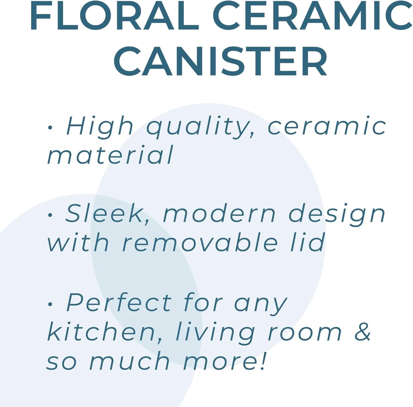 Latter-Day Home Floral Kitchen Canister - Accessories and Decorations - Canisters for Kitchen Counter - Flour and Sugar Containers, 4.25'’X 4.25’’X 6.5''