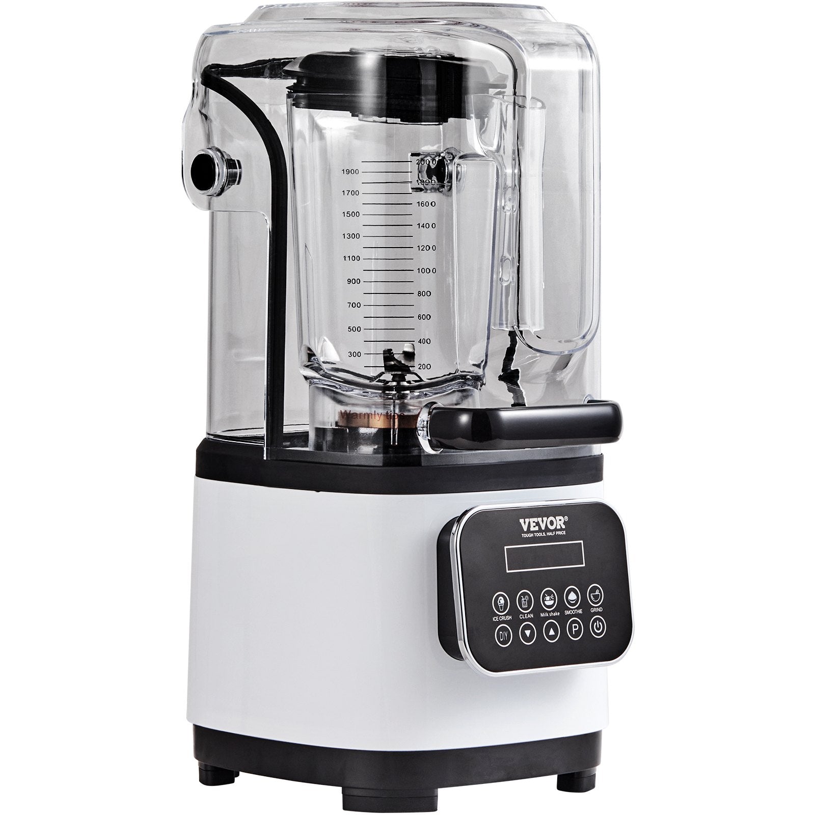 Professional Blender with Shield, Commercial Countertop Blenders, White