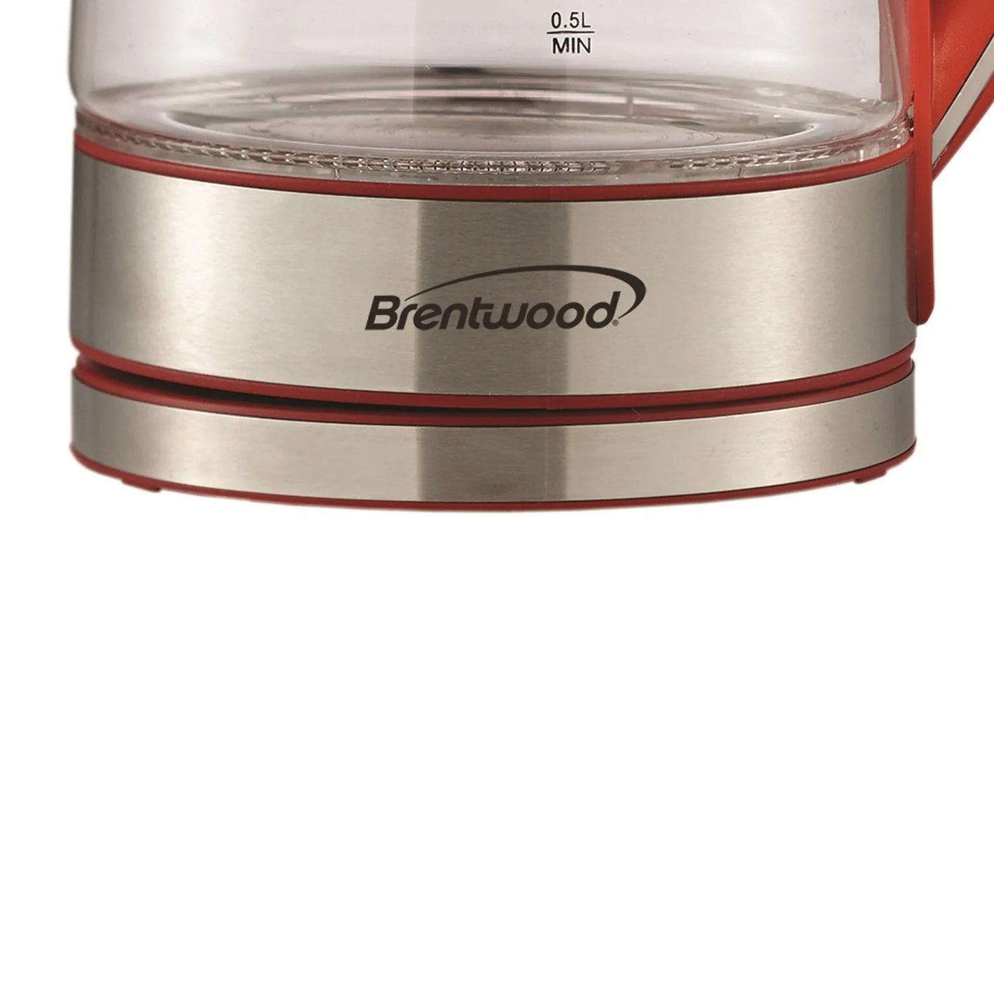 Brentwood Tempered Glass Tea Kettles, 1.7-Liter, Red