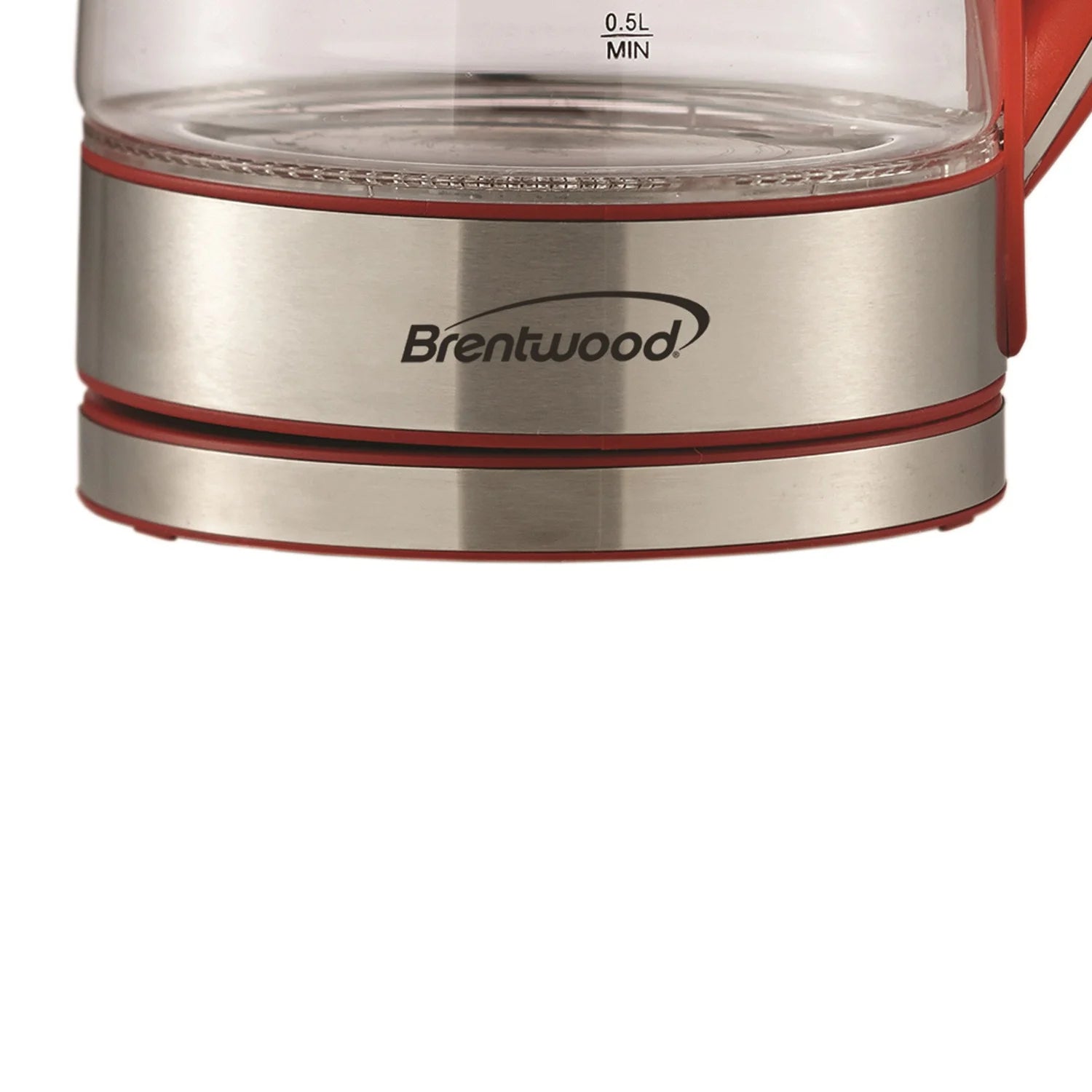Brentwood Tempered Glass Tea Kettles, 1.7-Liter, Red