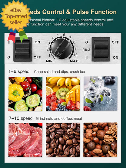 Counter Blender Smoothie Maker, 1450W Professional High Speed Blenders