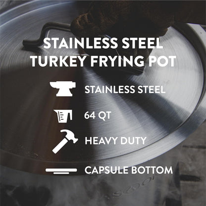 Stainless Steel Stockpot with Basket - 64Qt Stock Pot with Lid and Reinforced Bottom