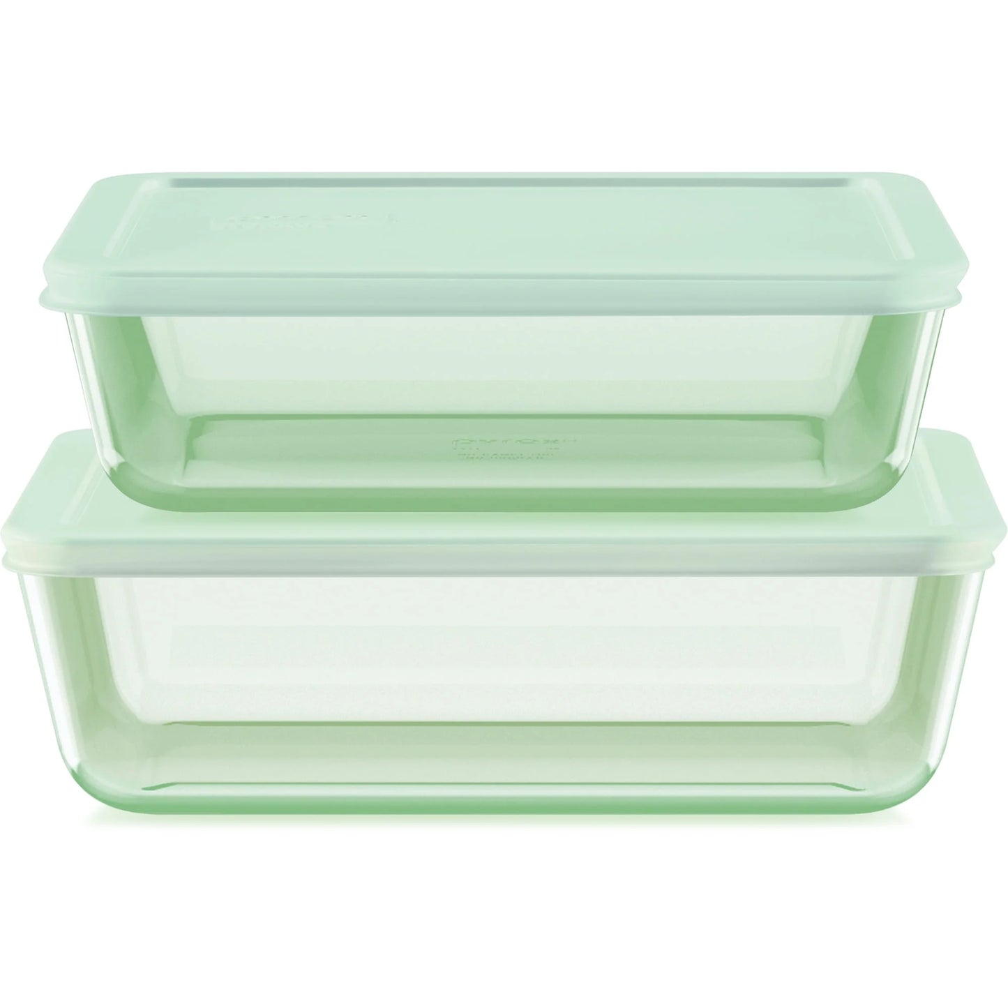 Simply Store Tinted 4-Piece Rectangle Glass Storage Set with 6C/11C Containers and Airtight Lids, Green