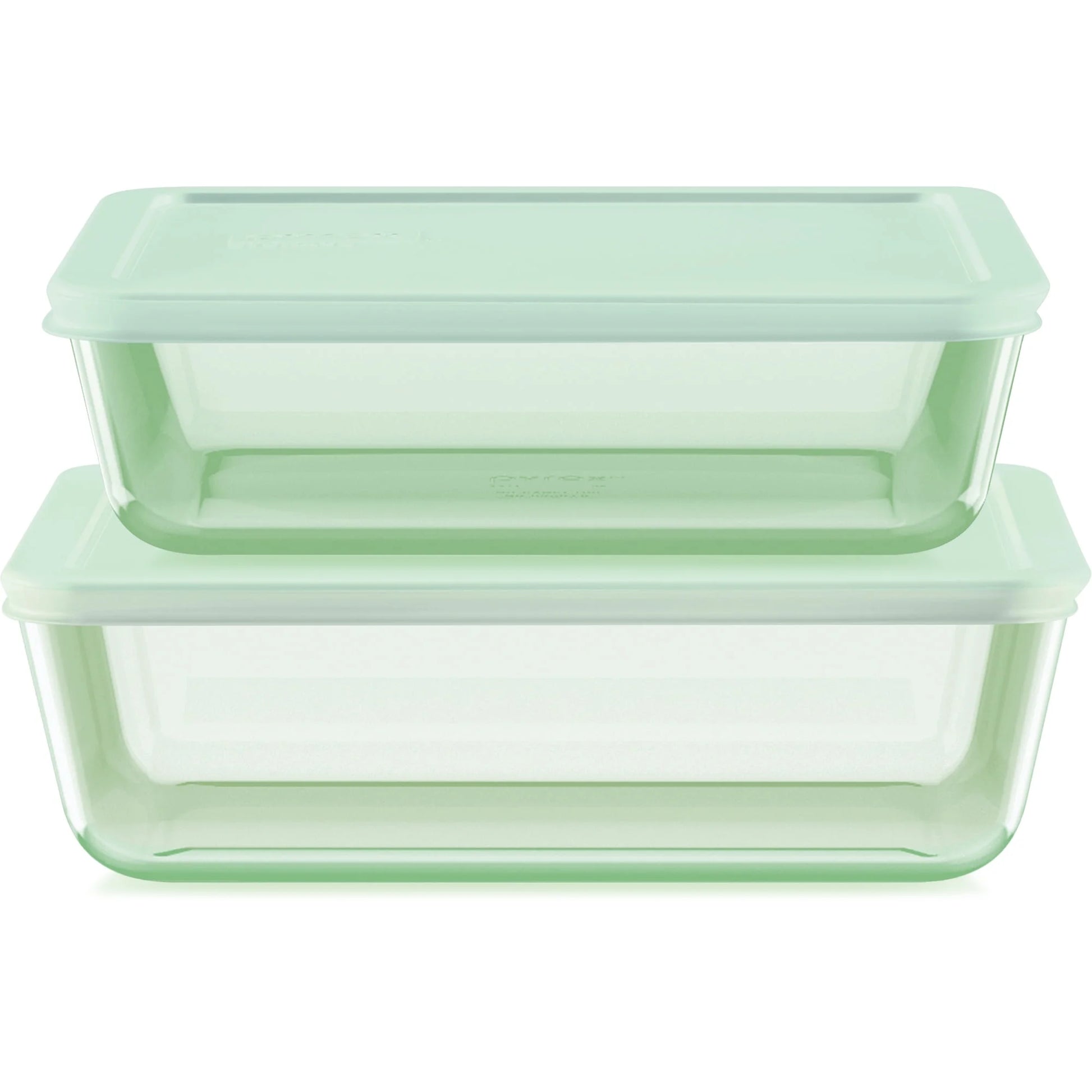 Simply Store Tinted 4-Piece Rectangle Glass Storage Set with 6C/11C Containers and Airtight Lids, Green