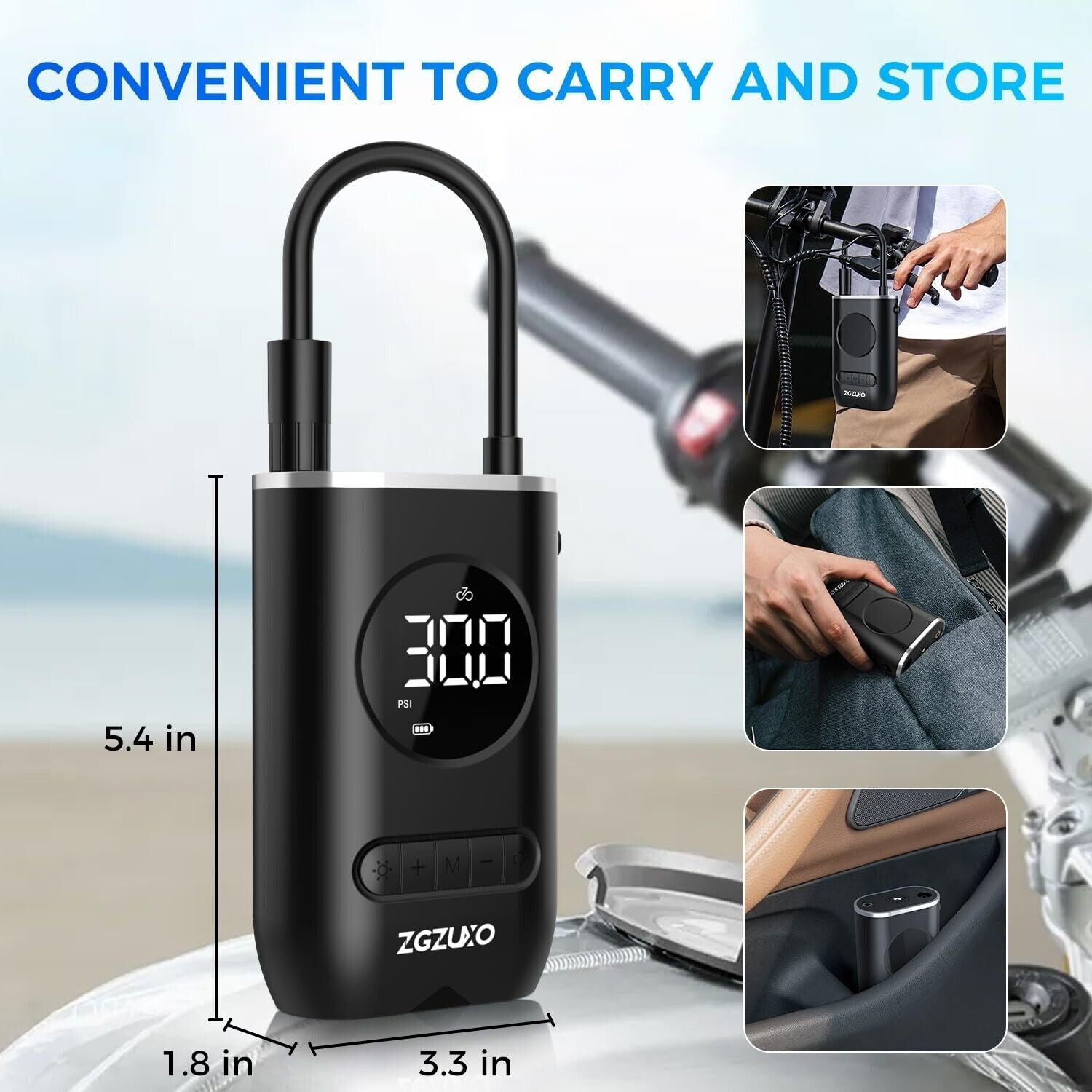 Tire Inflator Portable Air Compressor - 150PSI Cordless Air Pump for Car Tire...