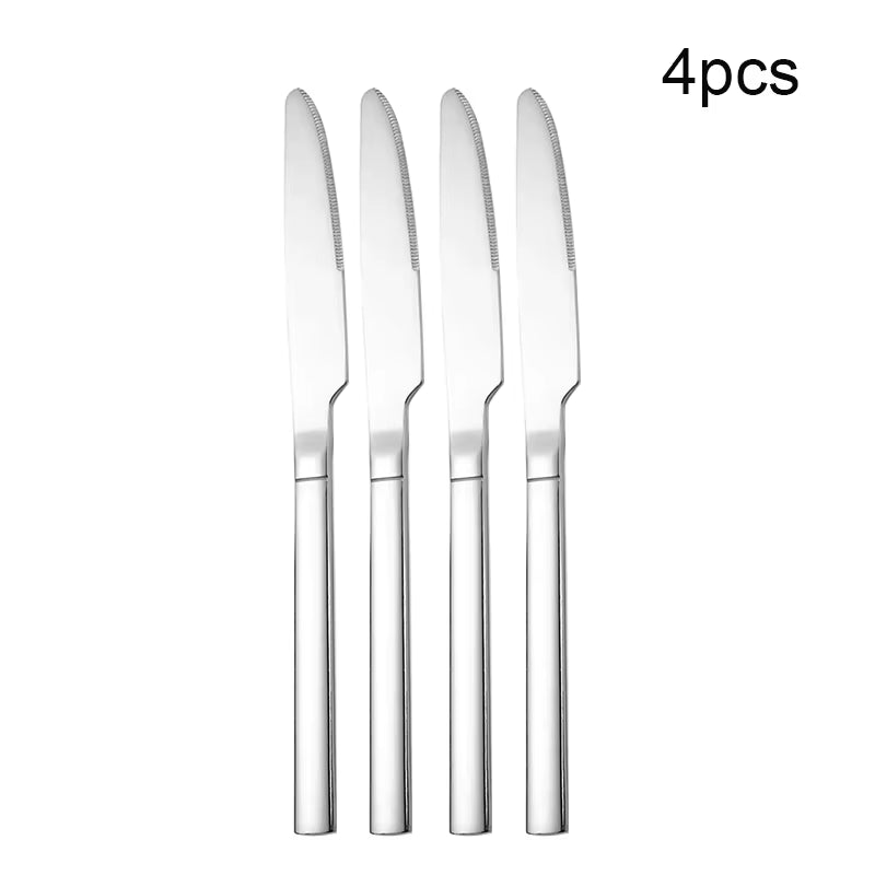 4Pcs/16Pcs Stainless Steel Cutlery Set Steak Cutlery Spoon for Dessert Dinner Party Applicable to Restaurants
