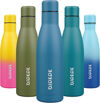 17Oz Insulated Stainless Steel Water Bottles,Sports Water Bottles Keep Cold for 24 Hours and Hot for 12 Hours,Bpa Free for Travel,Brick Red