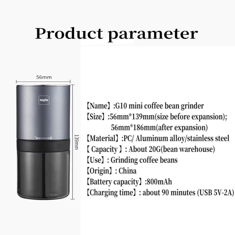 Electric Coffee Grinder New Upgrade Mini Portable Coffee Bean Grinder USB Charge Stainless Steel Espresso Spice Mill Grinders