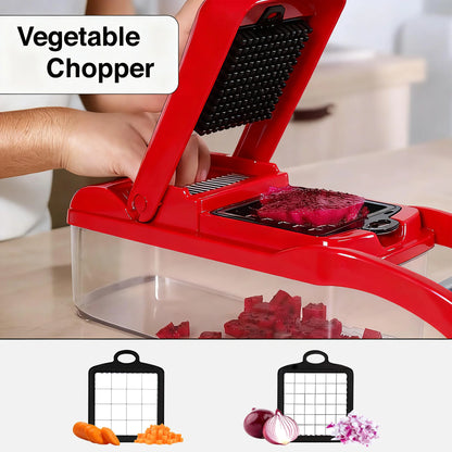 Vegetable Chopper Slicer Onion Dicer, Multi 22-In-1 Veggie Mandoline Food Cutter for Tomato Fruit with Lemon Squeezer, E-Recipe, 11 Blades, Egg Separator & Slicer, Container