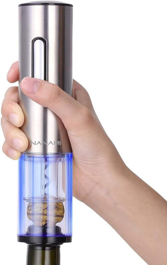 Electric Wine Opener, Automatic Electric Wine Bottle Corkscrew Opener with Foil Cutter, Stainless Steel Rechargeable Opener with Cutter for Home, Restaurant, Waiters, Bartenders and as Gift