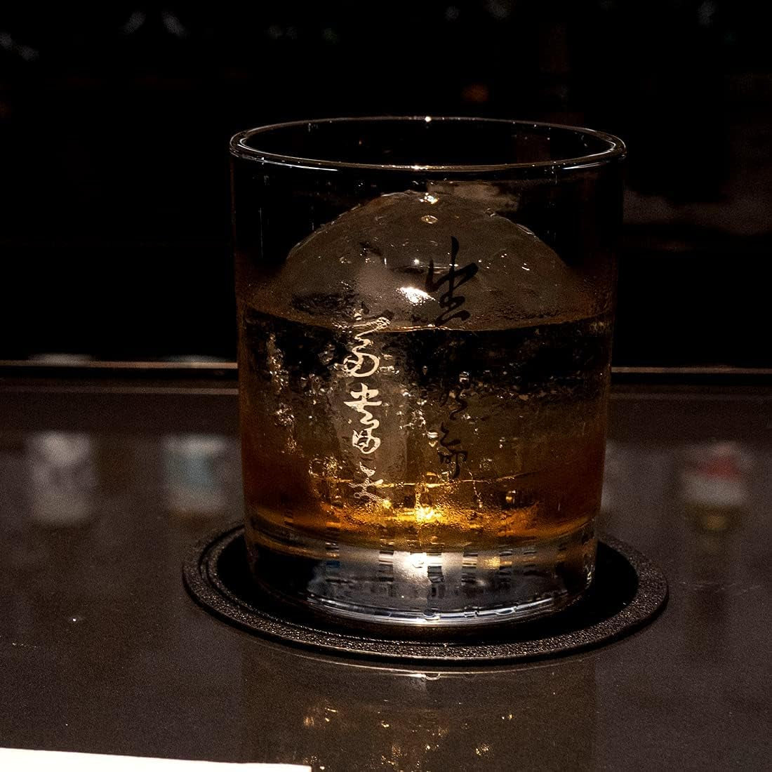 Crystal Old Fashioned Whiskey Glasses 10 Oz Rocks Barware for Scotch, Bourbon, Liquor and Cocktail Drinks-Set of 4 (Calligraphy)