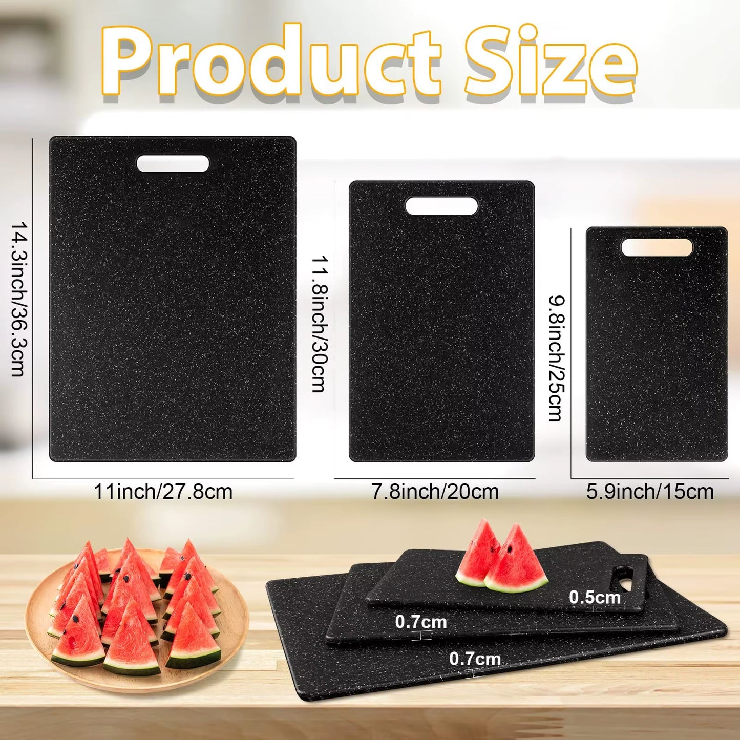 Plastic Stone Cutting Board Kitchen Cutting Board Dishwasher Safe Easy to Clean and Grip Chopping Boards for Meat Veggies