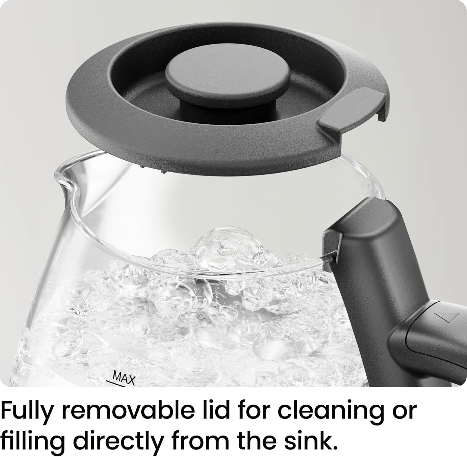 1L Electric Glass Kettle W/ LED Indicator Light, Automatic Shutoff - Black