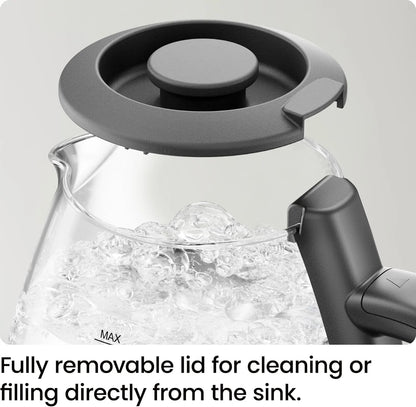 1L Electric Glass Kettle W/ LED Indicator Light, Automatic Shutoff - Black