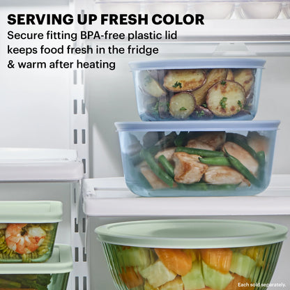 Simply Store Tinted 6-Piece round Glass Storage Set with 2C/4C/7C and Airtight Lids, Blue