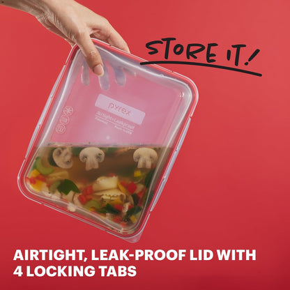 Freshlock (4-Pack) Mixed Sized Glass Food Storage Containers Set, Airtight & Lea