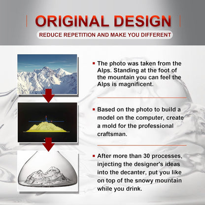 Iceberg Wine Decanter - Elevate Your Wine Experience with a Touch of Elegance 1800Ml Lead-Free Crystal Decanter, Hand Blown, Includes Cleaning Brush & Cork Stopper.