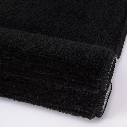 Machine Washable Seashell Design Non-Slip Rubberback 3PCS Bath Rug Set for Bathroom, 3 Piece - 18" X 30"/18" X 19"/18" X 18", Black