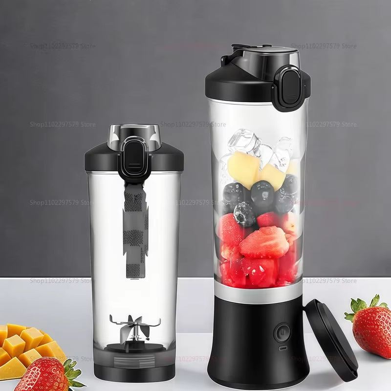Portable Multifunction Mixer USB Rechargeable Electric Juicer 600Ml Quick Crushing Mixer 2000Mah for Milkshakes and Juice