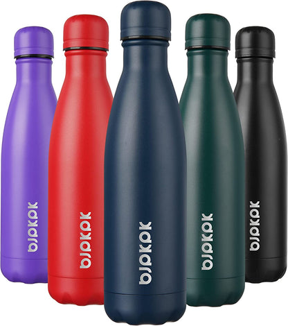 17Oz Insulated Stainless Steel Water Bottles,Sports Water Bottles Keep Cold for 24 Hours and Hot for 12 Hours,Bpa Free for Travel,Brick Red