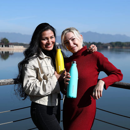 17Oz Insulated Stainless Steel Water Bottles,Sports Water Bottles Keep Cold for 24 Hours and Hot for 12 Hours,Bpa Free for Travel,Goldenrod