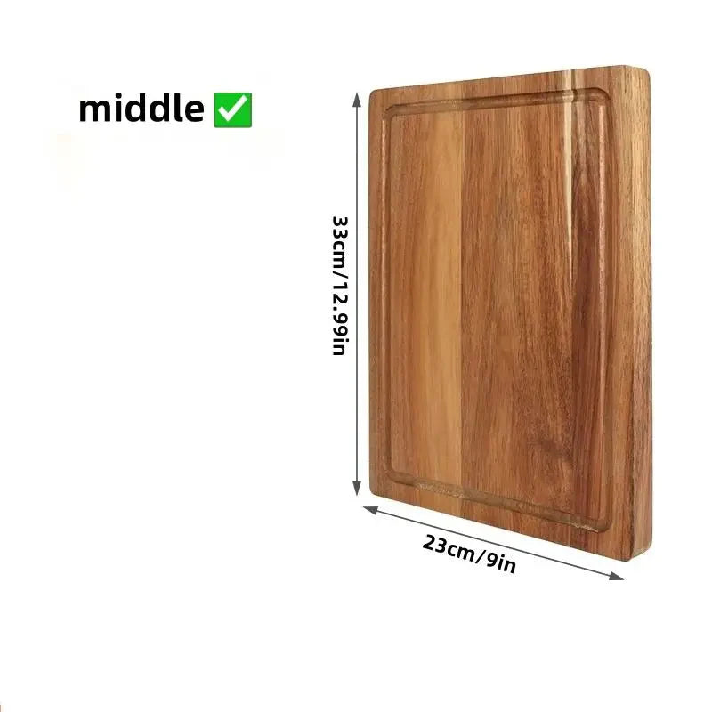 Wooden Cutting Boards for Kitchen Meal Prep & Serving - Bamboo Wood Serving Board Set with Deep Juice Groove Side Handles - Charcuterie & Chopping Butcher Block for Meat