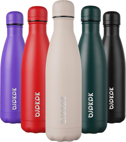 17Oz Insulated Stainless Steel Water Bottles,Sports Water Bottles Keep Cold for 24 Hours and Hot for 12 Hours,Bpa Free for Travel,Brick Red