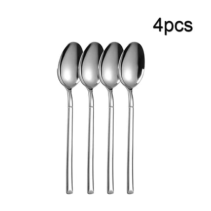 4Pcs/16Pcs Stainless Steel Cutlery Set Steak Cutlery Spoon for Dessert Dinner Party Applicable to Restaurants