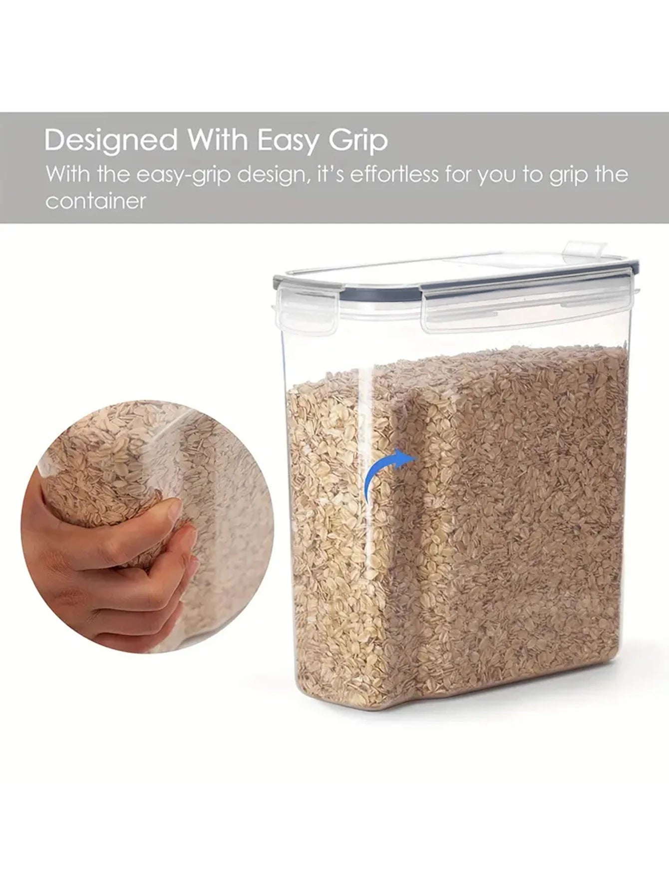 4Pcs4L Large Food Storage Containers with Lids, Airtight Food Storage Containers for Kitchen Pantry Organization and Storage