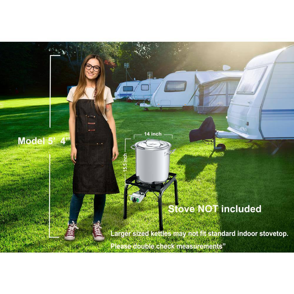 120 Quarts Stainless Steel Stock Pot with Steamer Basket