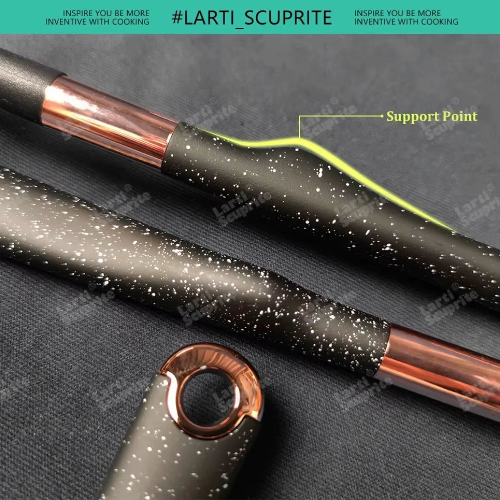 Gold Plated Handle Silicone Cooking Utensils Set Kitchen Non-Stick Tool Gadgets BPA FREE Kitchenware Heat Resistant Spatula Set