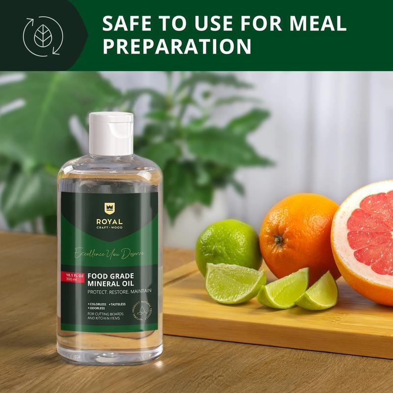 Food Grade Mineral Oil 10.1 Fl Oz for Bamboo and Wooden Cutting Boards and Kitch