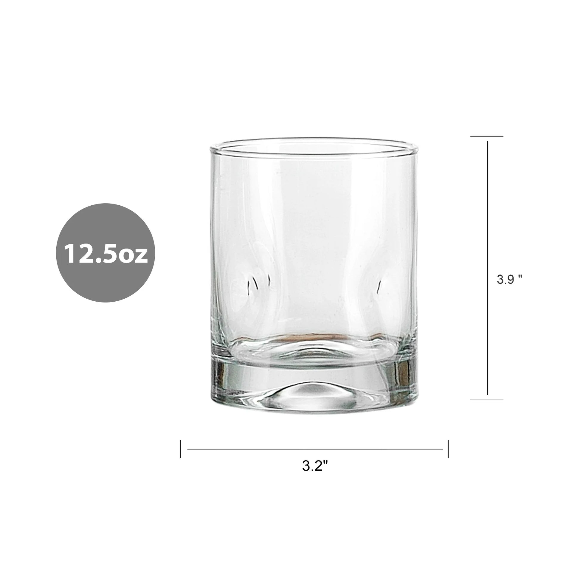Lyra 12.5 Oz Glass Drinking Glasses Set, 4-Piece