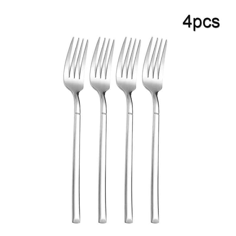 4Pcs/16Pcs Stainless Steel Cutlery Set Steak Cutlery Spoon for Dessert Dinner Party Applicable to Restaurants