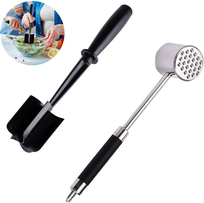 Kitchen Hamburger Meat Chopper Versatile Meat Masher and Tenderizer Hammer Kitchen Tool Heavy Duty Meat Pounder