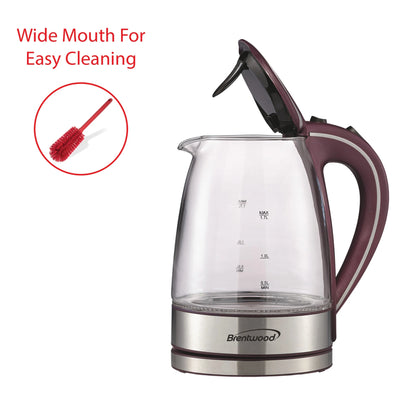 Tempered Glass Tea Kettles, 1.7-Liter, Purple