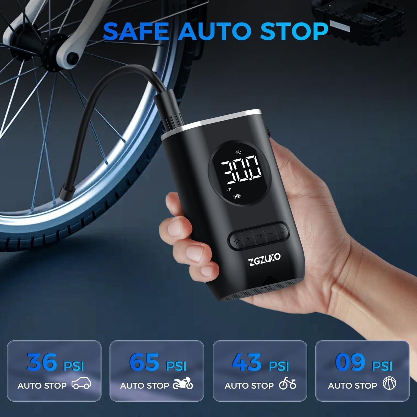 Tire Inflator Portable Air Compressor - 150PSI Cordless Air Pump for Car Tire...