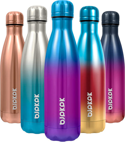 17Oz Insulated Stainless Steel Water Bottles,Sports Water Bottles Keep Cold for 24 Hours and Hot for 12 Hours,Bpa Free for Travel,Brick Red