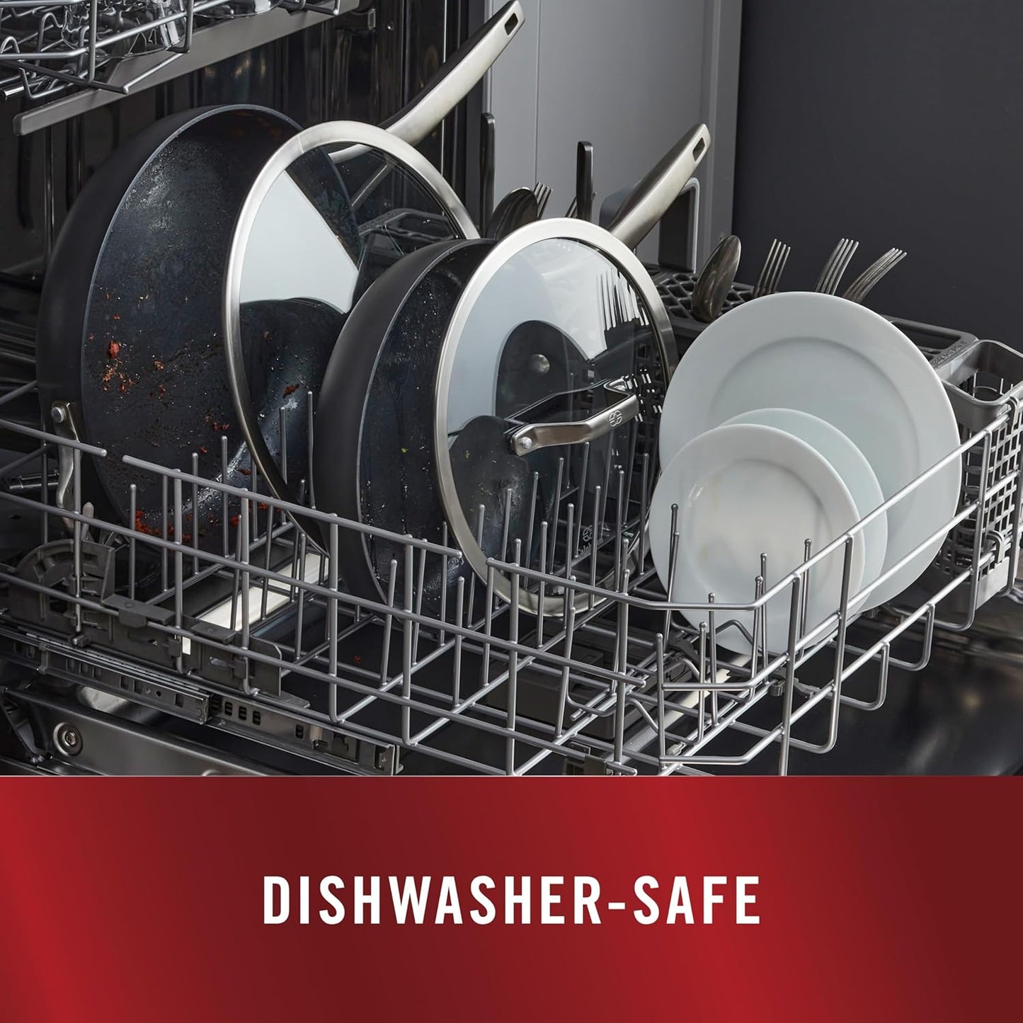 Stainless Steel Kitchen Cookware, 11-Piece Pots and Pans Set with Stay-Cool Handles, Dishwasher & Oven Safe, Silver