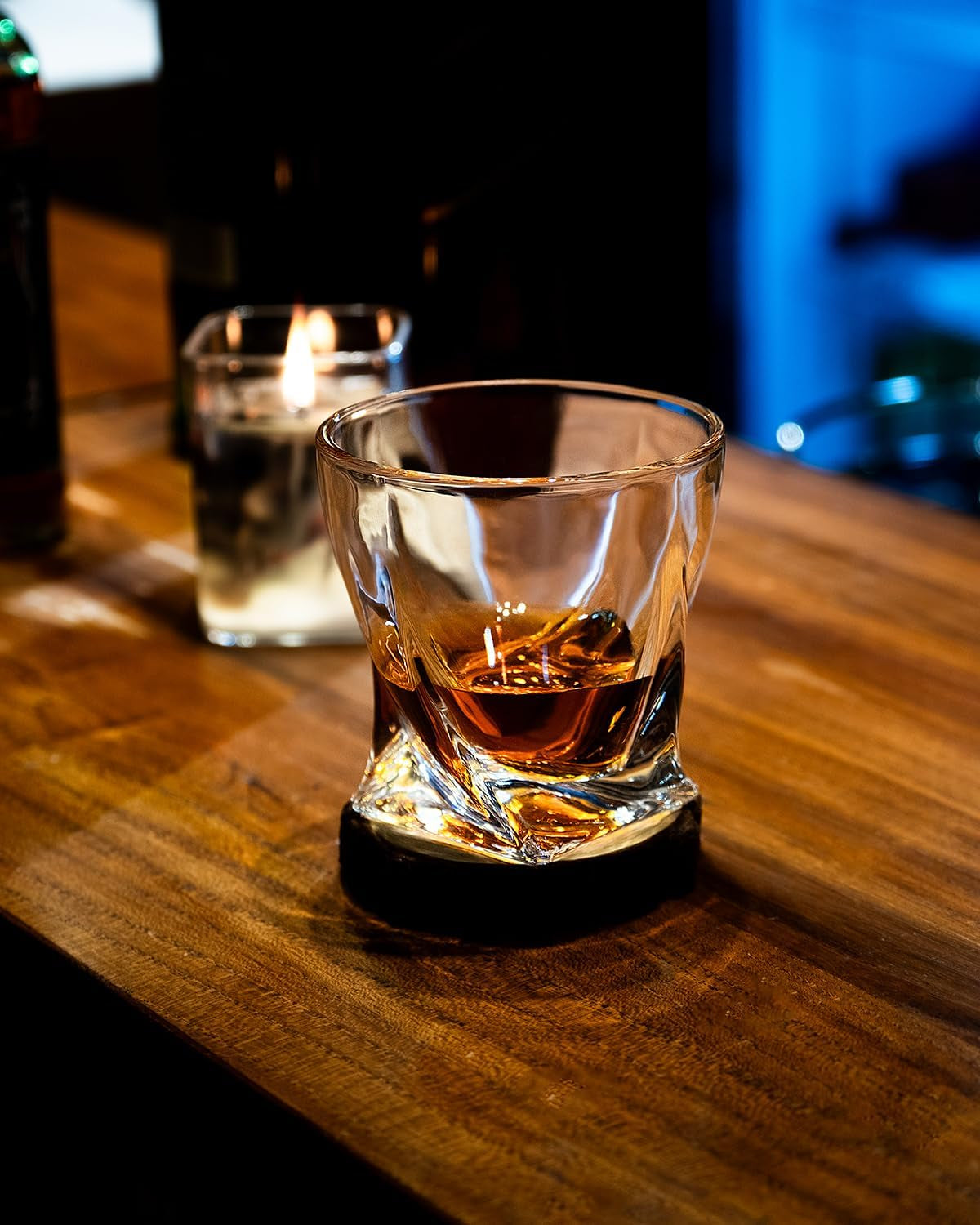 Whiskey Glasses - 10 OZ Premium Shaped Scotch Glasses Set of 4,Glassware Set,Tumblers for Drinking Bourbon Whiskey, Cognac, Irish Whisky,Vintage Elegant Whiskey Glass