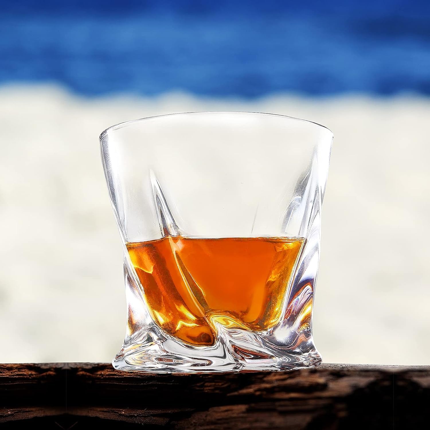 Whiskey Glasses Set of 6, Old Fashioned Glasses with Luxury Box, Premium 11 OZ Crystal Glasses for Whiskey Lovers, Rocks Glasses for Bourbon, Scotch, Cocktail, Liquor, and Rum Drinks - Twist